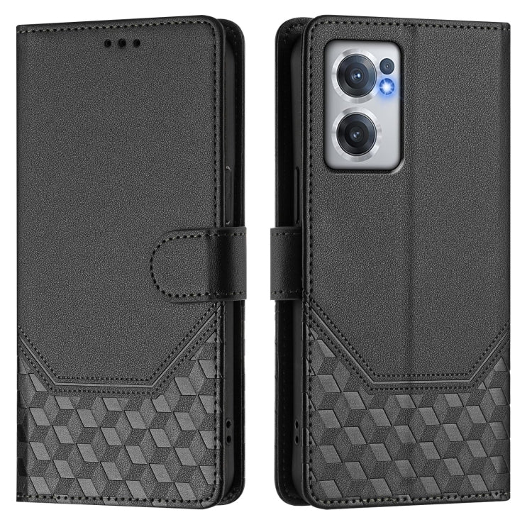 For OnePlus Nord CE 2 5G Honeycomb Embossing RFID Leather Phone Case