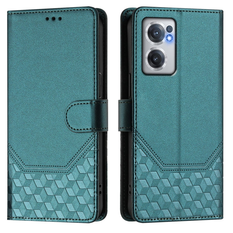 For OnePlus Nord CE 2 5G Honeycomb Embossing RFID Leather Phone Case