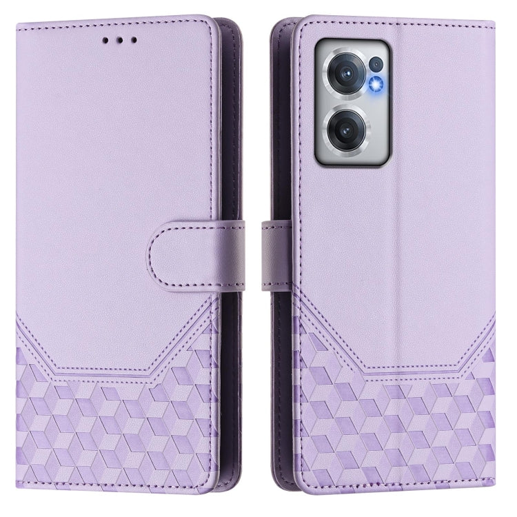 For OnePlus Nord CE 2 5G Honeycomb Embossing RFID Leather Phone Case