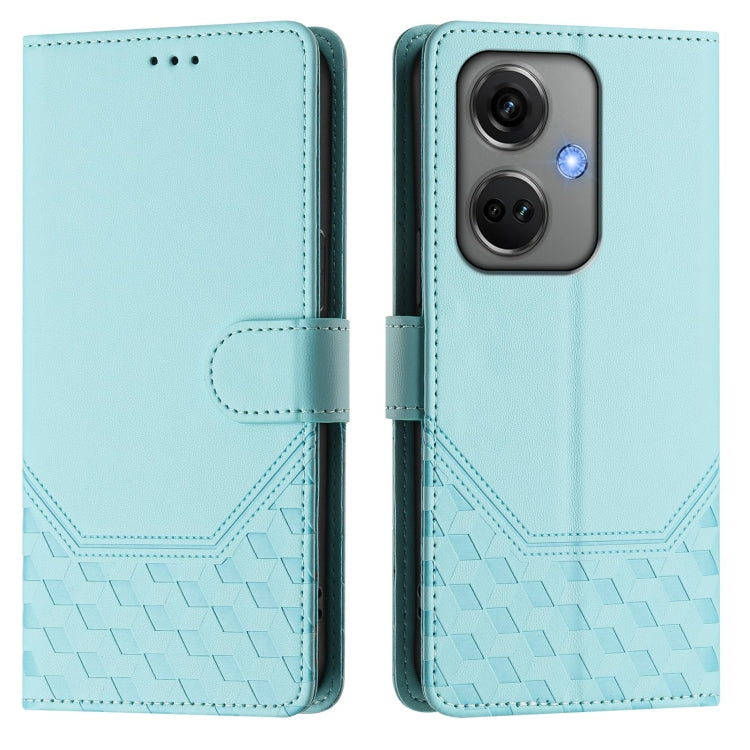 For OnePlus Nord CE3 5G India Honeycomb Embossing RFID Leather Phone Case