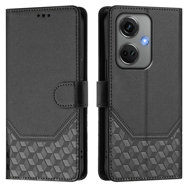 For OnePlus Nord CE3 5G India Honeycomb Embossing RFID Leather Phone Case