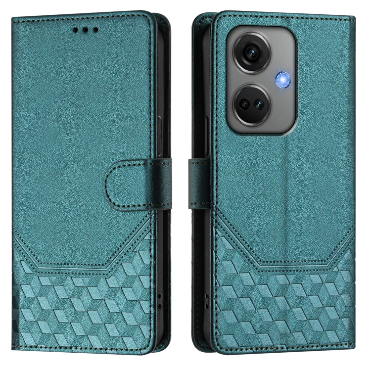 For OnePlus Nord CE3 5G India Honeycomb Embossing RFID Leather Phone Case