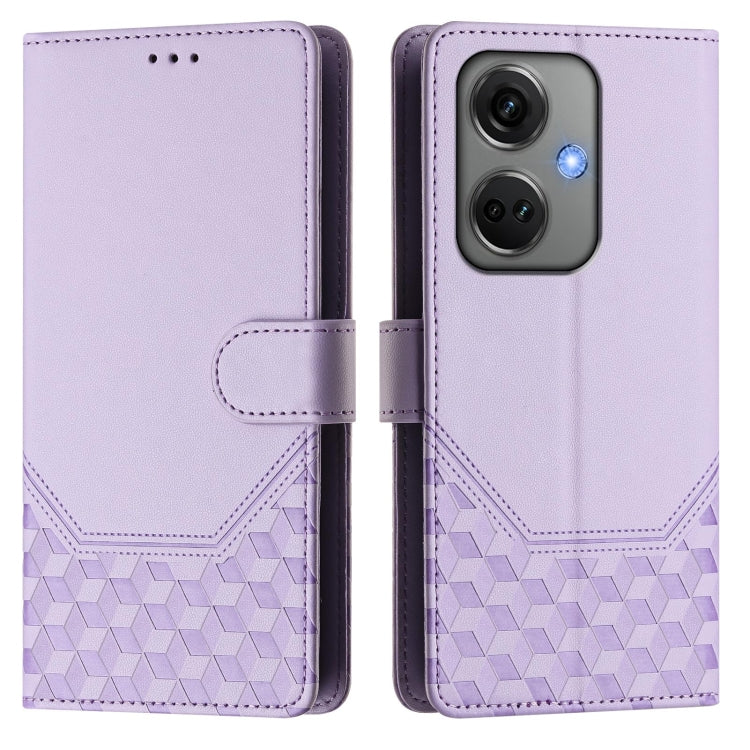 For OnePlus Nord CE3 5G India Honeycomb Embossing RFID Leather Phone Case