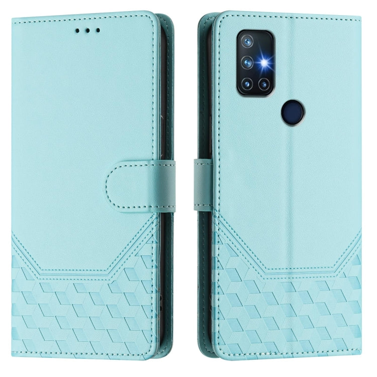 For OnePlus Nord N10 5G Honeycomb Embossing RFID Leather Phone Case