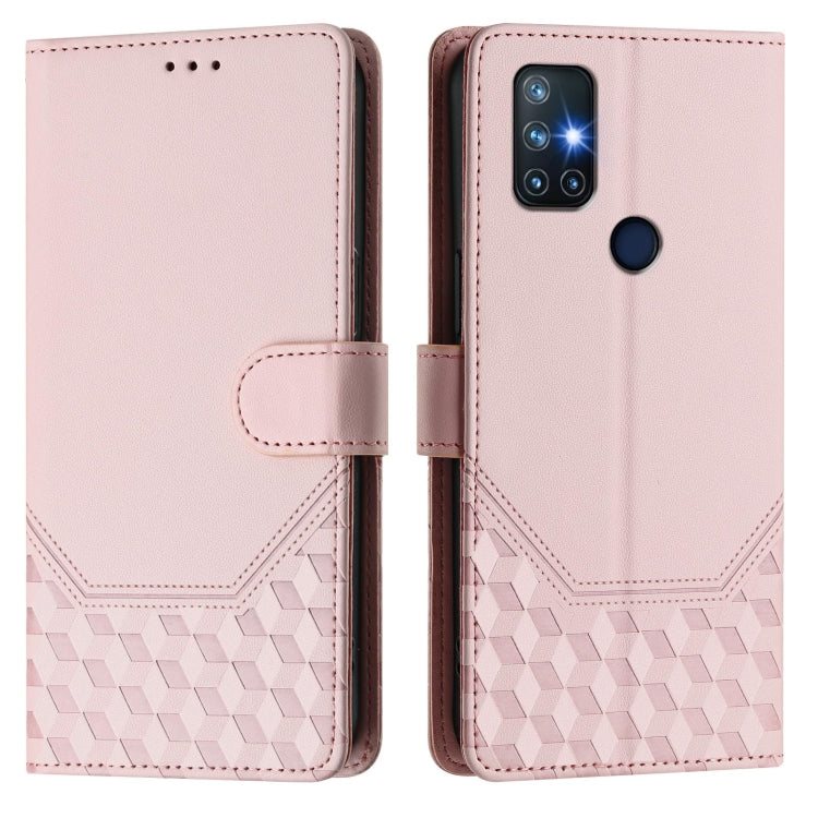For OnePlus Nord N10 5G Honeycomb Embossing RFID Leather Phone Case