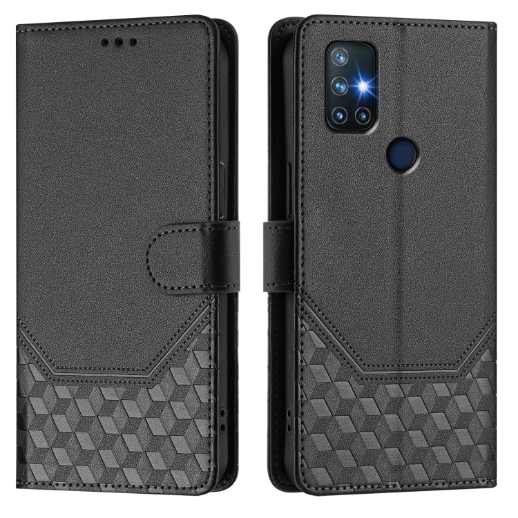 For OnePlus Nord N10 5G Honeycomb Embossing RFID Leather Phone Case