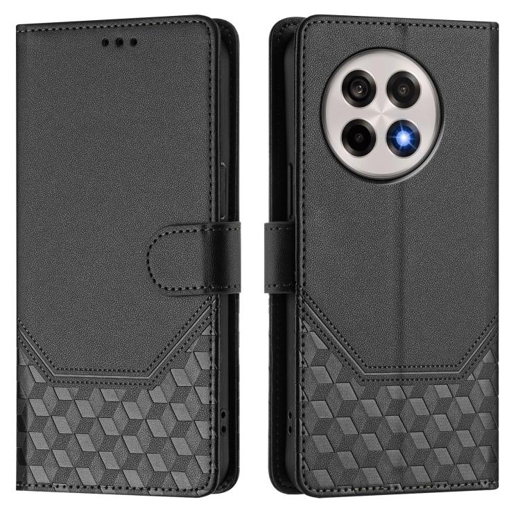 For OnePlus 13R / Ace 5 Pro 5G Honeycomb Embossing RFID Leather Phone Case