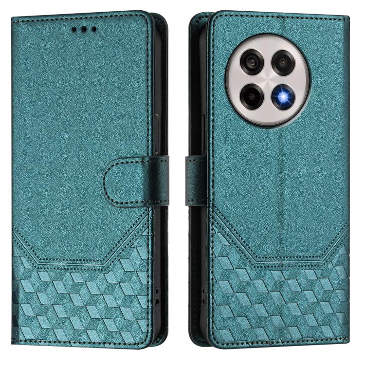 For OnePlus 13R / Ace 5 Pro 5G Honeycomb Embossing RFID Leather Phone Case