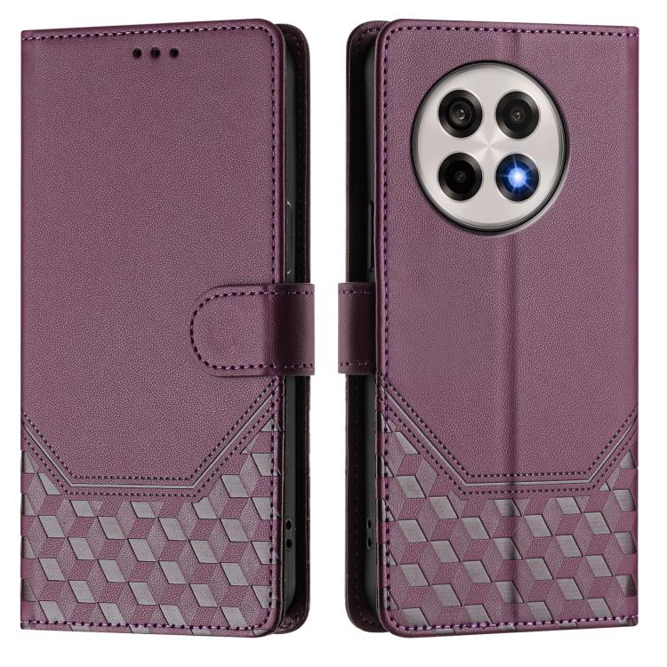For OnePlus 13R / Ace 5 Pro 5G Honeycomb Embossing RFID Leather Phone Case