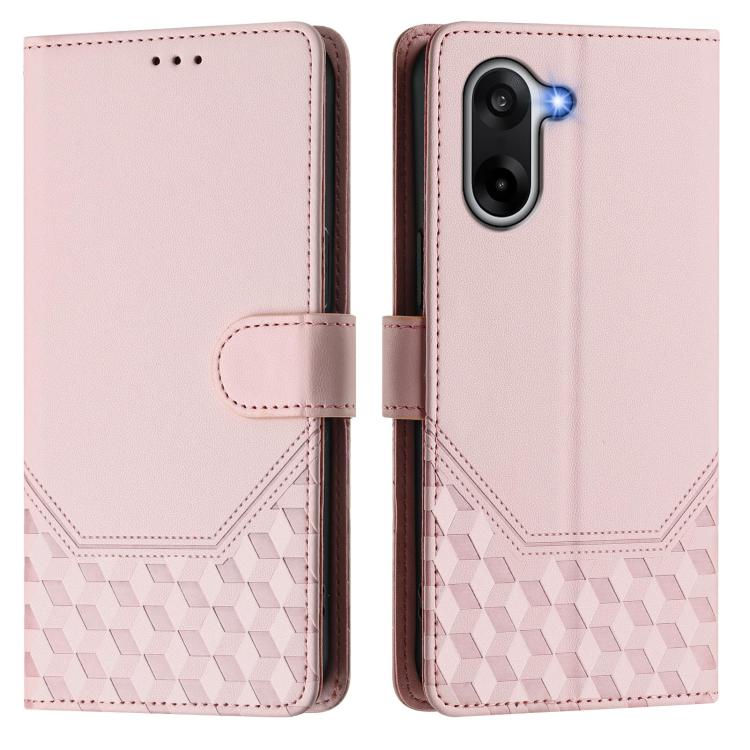 For OnePlus Ace 5 Racing Honeycomb Embossing RFID Leather Phone Case