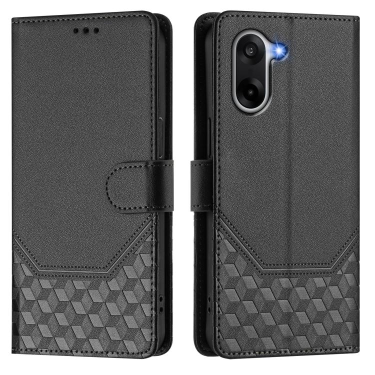 For OnePlus Ace 5 Racing Honeycomb Embossing RFID Leather Phone Case