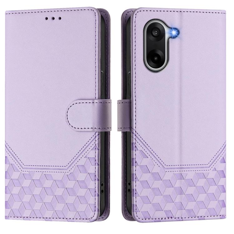 For OnePlus Ace 5 Racing Honeycomb Embossing RFID Leather Phone Case
