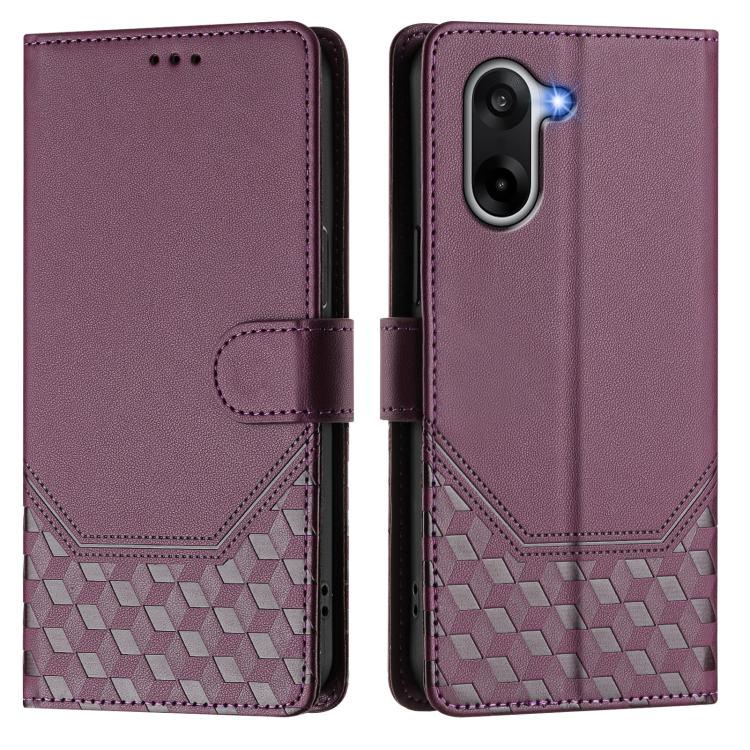 For OnePlus Ace 5 Racing Honeycomb Embossing RFID Leather Phone Case