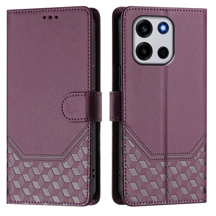 For OnePlus Turbo 6 / Turbo 6V Honeycomb Embossing RFID Leather Phone Case