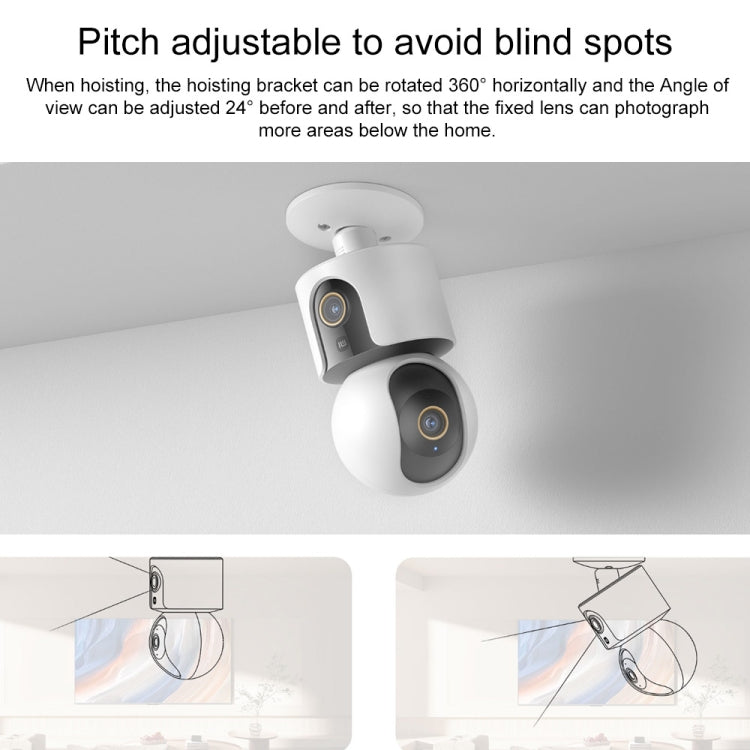 Original Xiaomi Smart Camera C500 Dual Lens Edition 4MP Support AI Detection, US Plug - White