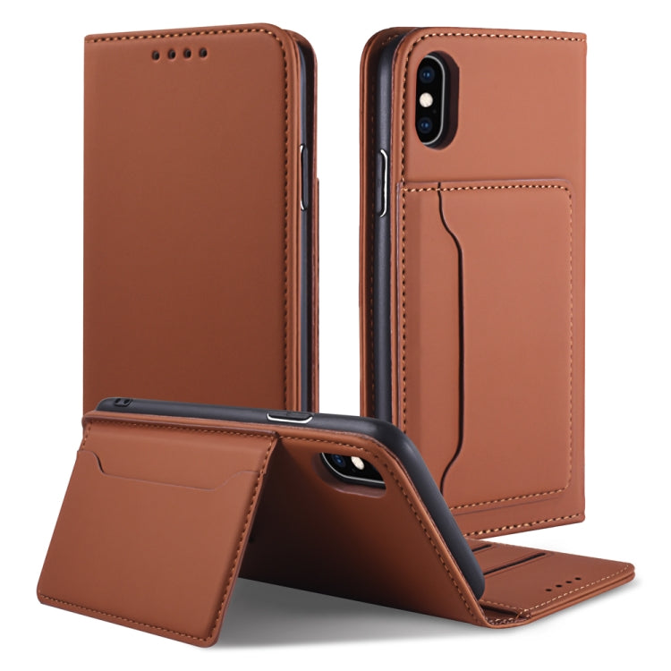 For iPhone X / XS Strong Magnetism Shockproof Horizontal Flip Liquid Feel Leather Case with Holder & Card Slots & Wallet