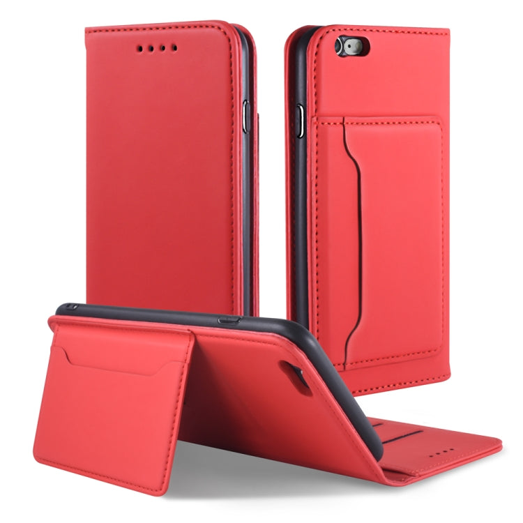 For iPhone 6 Plus / 6s Plus Strong Magnetism Shockproof Horizontal Flip Liquid Feel Leather Case with Holder & Card Slots & Wallet