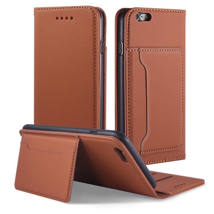 For iPhone 6 Plus / 6s Plus Strong Magnetism Shockproof Horizontal Flip Liquid Feel Leather Case with Holder & Card Slots & Wallet