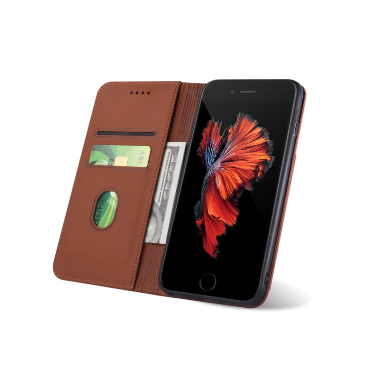 For iPhone 6 Plus / 6s Plus Strong Magnetism Shockproof Horizontal Flip Liquid Feel Leather Case with Holder & Card Slots & Wallet