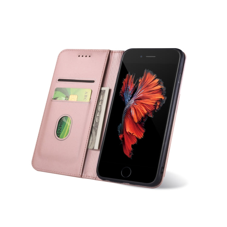 For iPhone 6 / 6s Strong Magnetism Shockproof Horizontal Flip Liquid Feel Leather Case with Holder & Card Slots & Wallet