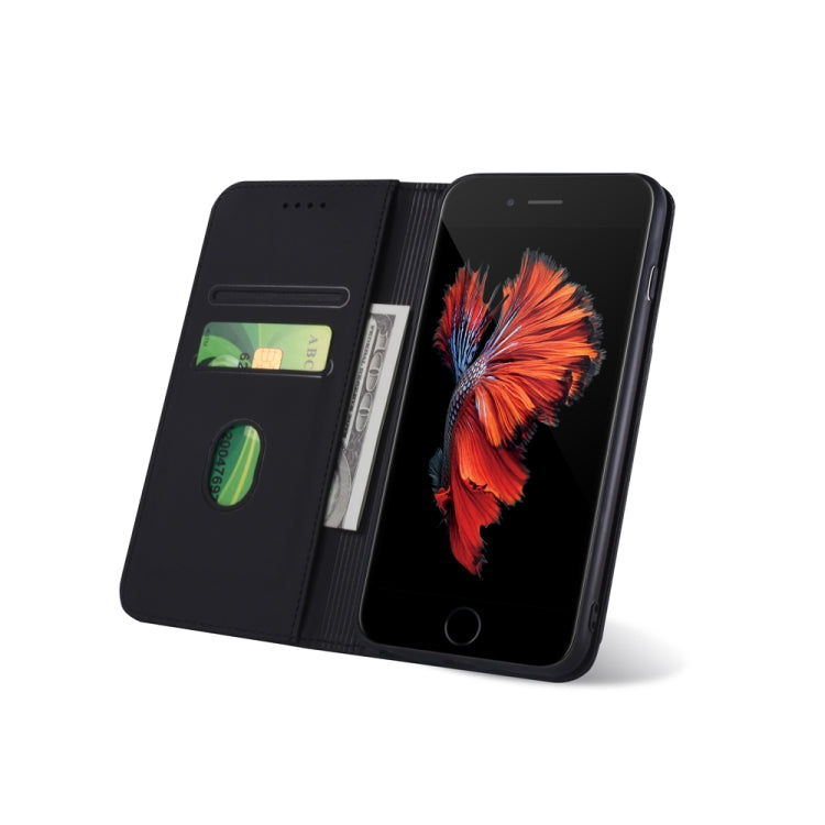 For iPhone 6 / 6s Strong Magnetism Shockproof Horizontal Flip Liquid Feel Leather Case with Holder & Card Slots & Wallet