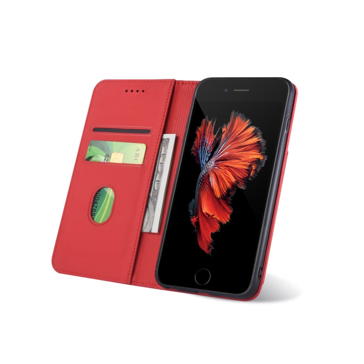 For iPhone 6 / 6s Strong Magnetism Shockproof Horizontal Flip Liquid Feel Leather Case with Holder & Card Slots & Wallet