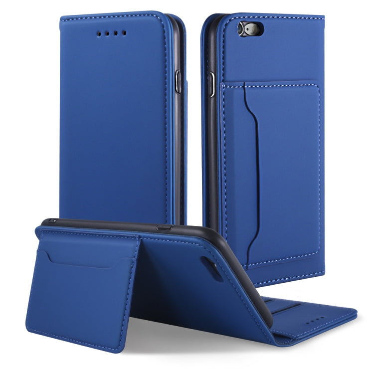 For iPhone 6 / 6s Strong Magnetism Shockproof Horizontal Flip Liquid Feel Leather Case with Holder & Card Slots & Wallet