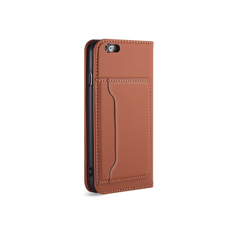 For iPhone 6 / 6s Strong Magnetism Shockproof Horizontal Flip Liquid Feel Leather Case with Holder & Card Slots & Wallet
