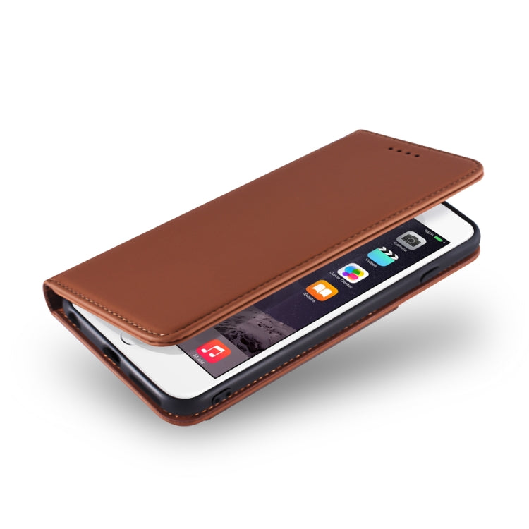 For iPhone 6 / 6s Strong Magnetism Shockproof Horizontal Flip Liquid Feel Leather Case with Holder & Card Slots & Wallet