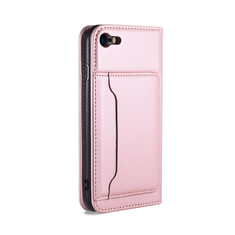 For iPhone SE 2022 / SE 2020 / 8 / 7 Strong Magnetism Shockproof Horizontal Flip Liquid Feel Leather Case with Holder & Card Slots & Wallet