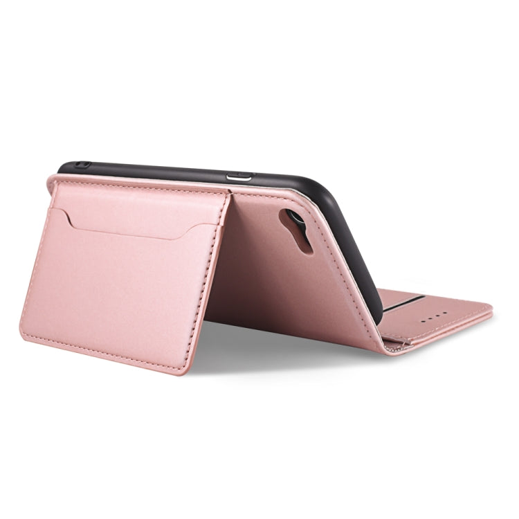 For iPhone SE 2022 / SE 2020 / 8 / 7 Strong Magnetism Shockproof Horizontal Flip Liquid Feel Leather Case with Holder & Card Slots & Wallet