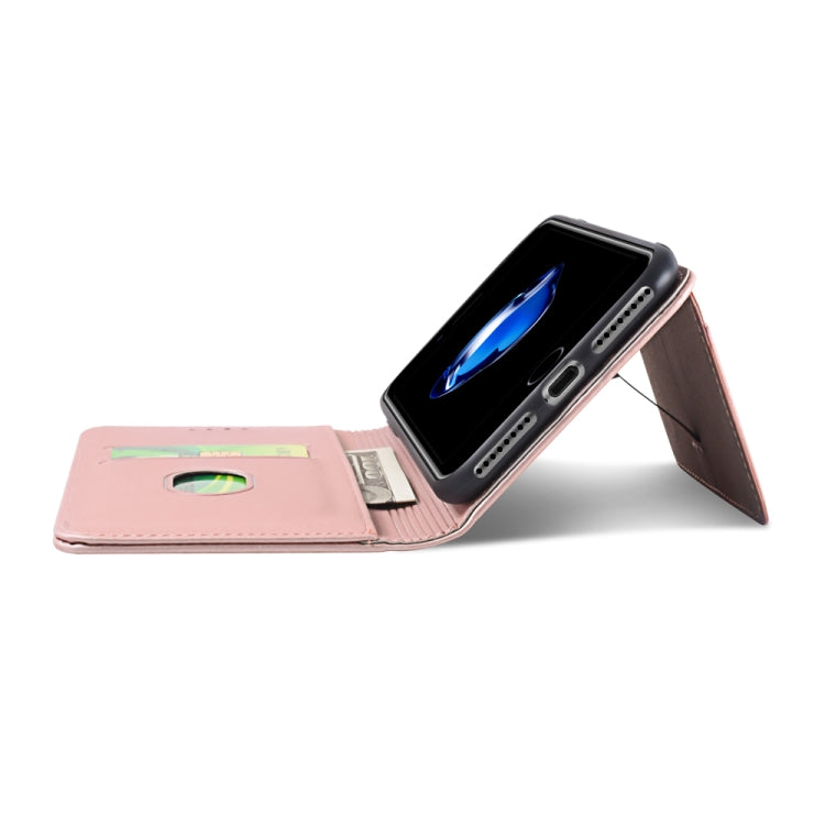 For iPhone SE 2022 / SE 2020 / 8 / 7 Strong Magnetism Shockproof Horizontal Flip Liquid Feel Leather Case with Holder & Card Slots & Wallet