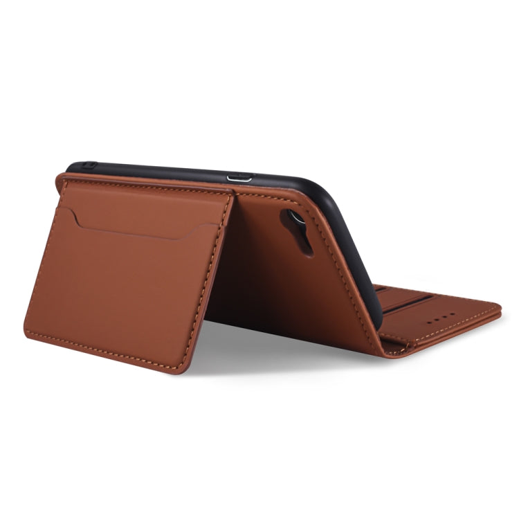 For iPhone SE 2022 / SE 2020 / 8 / 7 Strong Magnetism Shockproof Horizontal Flip Liquid Feel Leather Case with Holder & Card Slots & Wallet