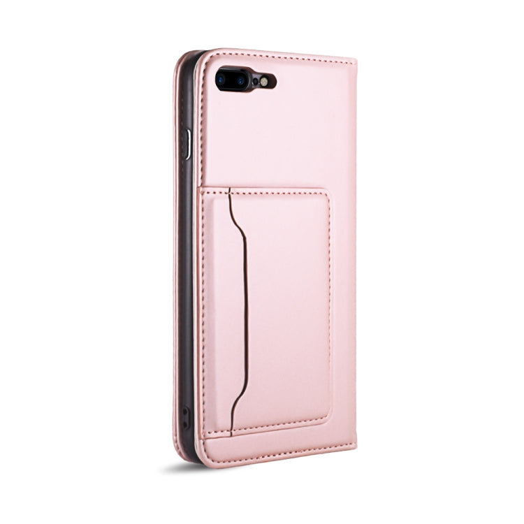 For iPhone 8 Plus / 7 Plus Strong Magnetism Shockproof Horizontal Flip Liquid Feel Leather Case with Holder & Card Slots & Wallet