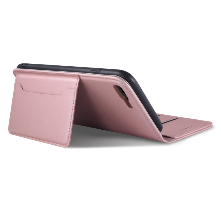 For iPhone 8 Plus / 7 Plus Strong Magnetism Shockproof Horizontal Flip Liquid Feel Leather Case with Holder & Card Slots & Wallet