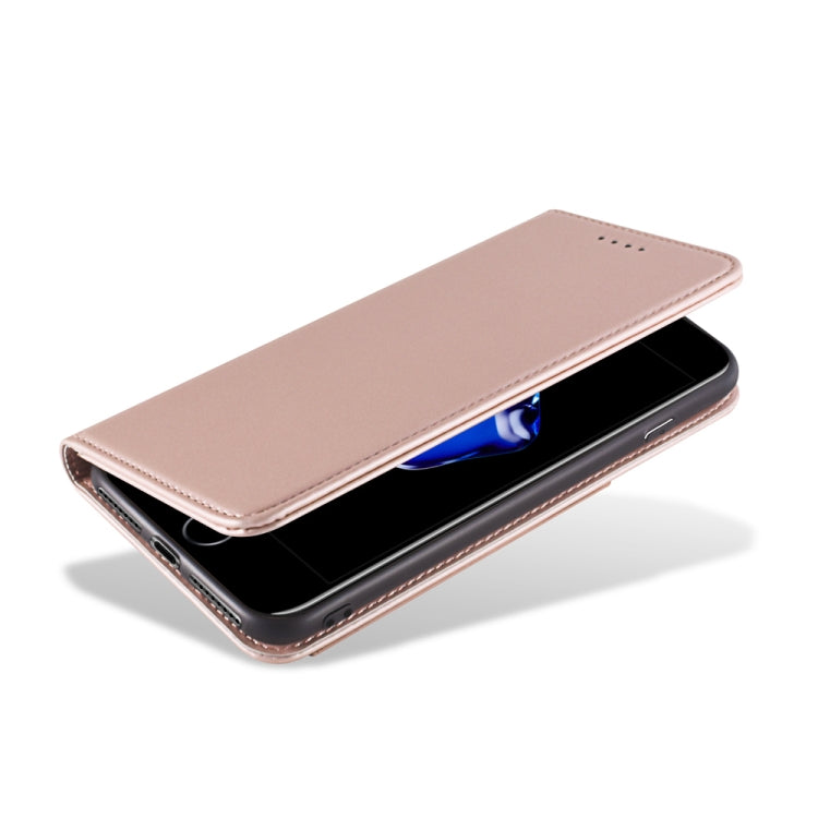 For iPhone 8 Plus / 7 Plus Strong Magnetism Shockproof Horizontal Flip Liquid Feel Leather Case with Holder & Card Slots & Wallet