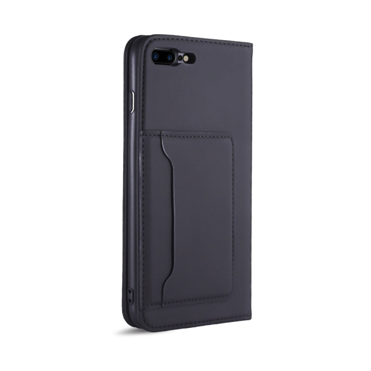 For iPhone 8 Plus / 7 Plus Strong Magnetism Shockproof Horizontal Flip Liquid Feel Leather Case with Holder & Card Slots & Wallet