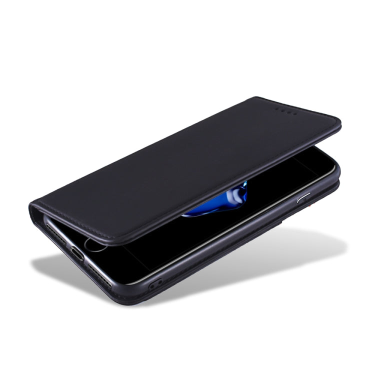 For iPhone 8 Plus / 7 Plus Strong Magnetism Shockproof Horizontal Flip Liquid Feel Leather Case with Holder & Card Slots & Wallet