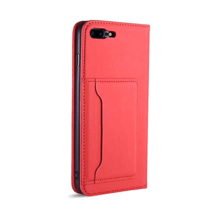 For iPhone 8 Plus / 7 Plus Strong Magnetism Shockproof Horizontal Flip Liquid Feel Leather Case with Holder & Card Slots & Wallet