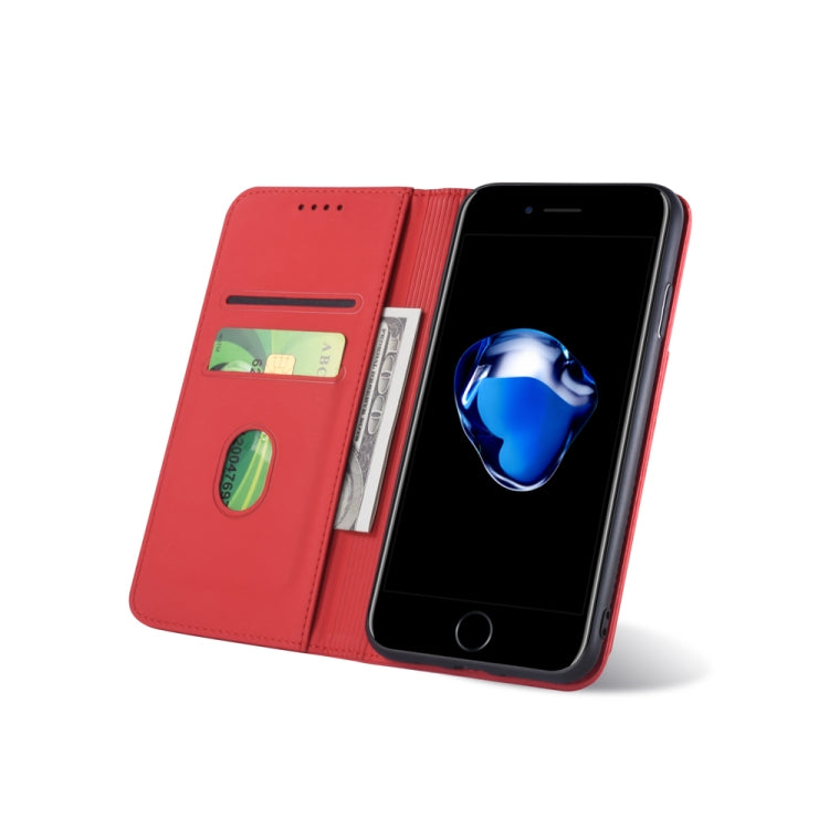 For iPhone 8 Plus / 7 Plus Strong Magnetism Shockproof Horizontal Flip Liquid Feel Leather Case with Holder & Card Slots & Wallet