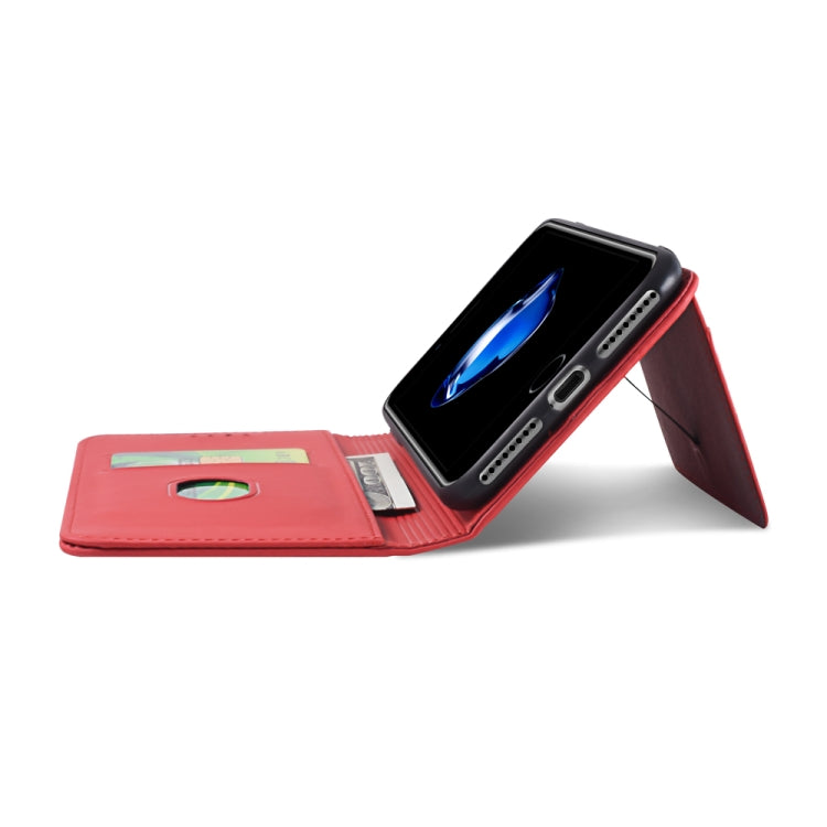 For iPhone 8 Plus / 7 Plus Strong Magnetism Shockproof Horizontal Flip Liquid Feel Leather Case with Holder & Card Slots & Wallet