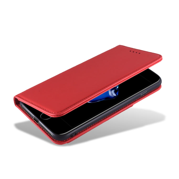 For iPhone 8 Plus / 7 Plus Strong Magnetism Shockproof Horizontal Flip Liquid Feel Leather Case with Holder & Card Slots & Wallet