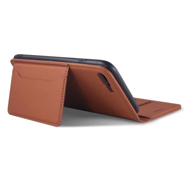 For iPhone 8 Plus / 7 Plus Strong Magnetism Shockproof Horizontal Flip Liquid Feel Leather Case with Holder & Card Slots & Wallet