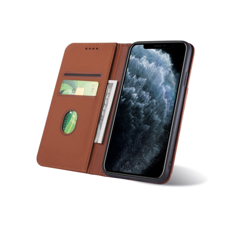 For iPhone 11 Pro Strong Magnetism Shockproof Horizontal Flip Liquid Feel Leather Case with Holder & Card Slots & Wallet