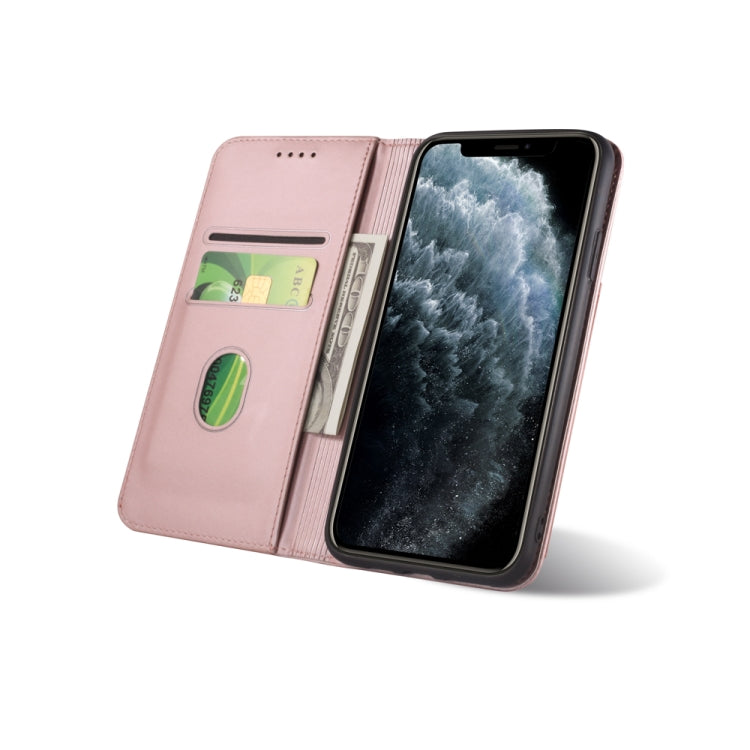 For iPhone 11 Strong Magnetism Shockproof Horizontal Flip Liquid Feel Leather Case with Holder & Card Slots & Wallet