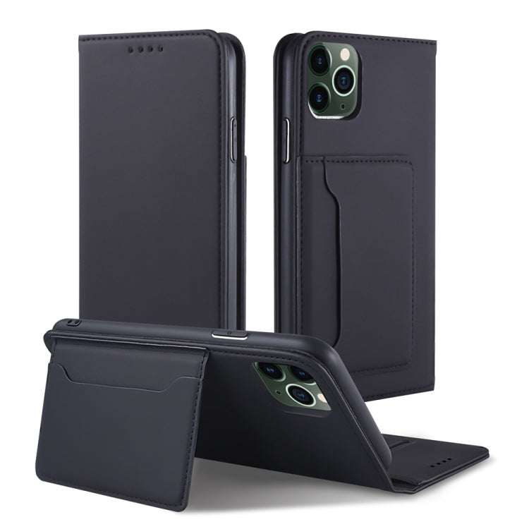 For iPhone 11 Strong Magnetism Shockproof Horizontal Flip Liquid Feel Leather Case with Holder & Card Slots & Wallet