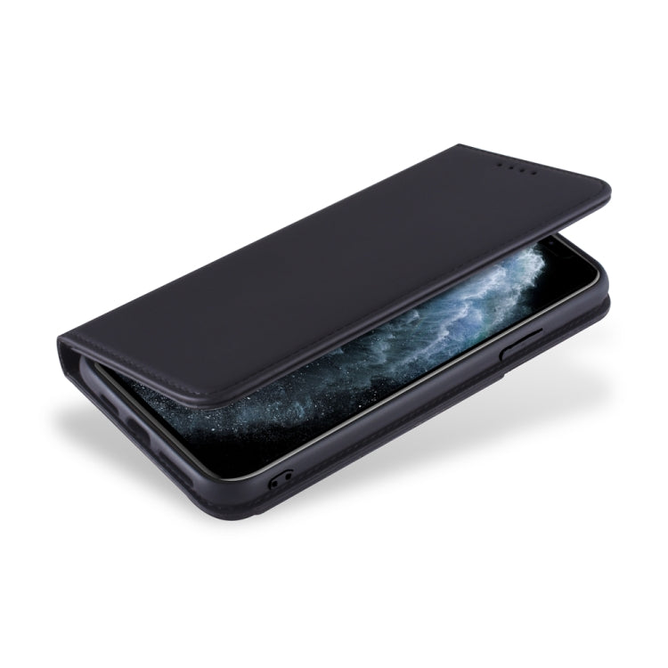 For iPhone 11 Strong Magnetism Shockproof Horizontal Flip Liquid Feel Leather Case with Holder & Card Slots & Wallet