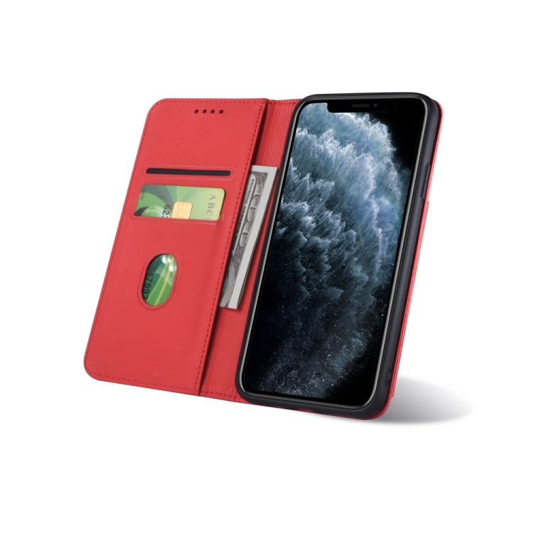 For iPhone 11 Strong Magnetism Shockproof Horizontal Flip Liquid Feel Leather Case with Holder & Card Slots & Wallet