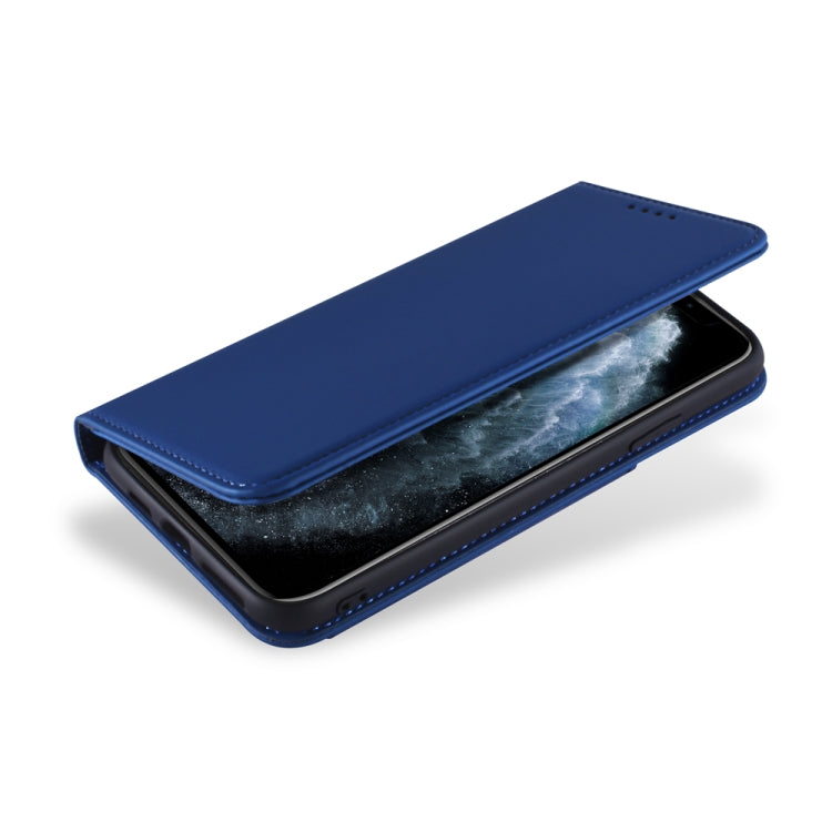 For iPhone 11 Strong Magnetism Shockproof Horizontal Flip Liquid Feel Leather Case with Holder & Card Slots & Wallet
