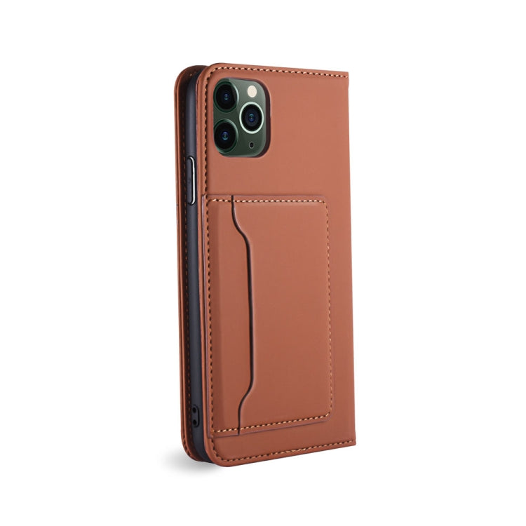 For iPhone 11 Strong Magnetism Shockproof Horizontal Flip Liquid Feel Leather Case with Holder & Card Slots & Wallet